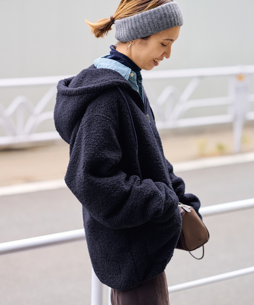 FRAMeWORK(フレームワーク)の「Universal Works TRAVEL HOODIE(その他アウター・レディース・ネイビー/キャメル・FREE)」の9枚目の写真