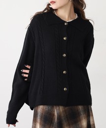 BRODIAEA（ブローディア）の「BRODIAEA イタリア糸衿付きカーディガン（カーディガン/ボレロ）」