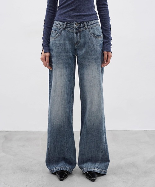 EIGHTHMONTH（エイスマンス）の「ヴィンテージライクストレートデニム EM25a113【EIGHTHMONTH】（デニムパンツ・レディース・ブルー・S/M/L）」の2枚目の写真