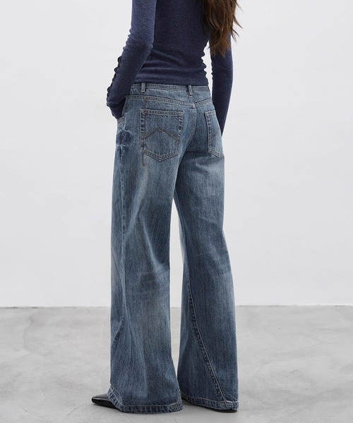 EIGHTHMONTH（エイスマンス）の「ヴィンテージライクストレートデニム EM25a113【EIGHTHMONTH】（デニムパンツ・レディース・ブルー・S/M/L）」の3枚目の写真