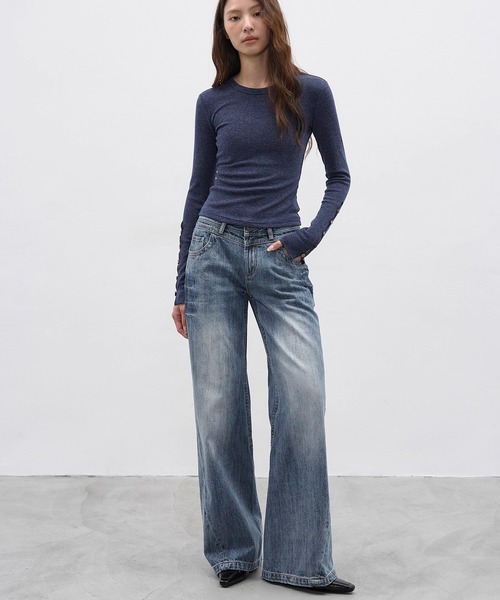 EIGHTHMONTH（エイスマンス）の「ヴィンテージライクストレートデニム EM25a113【EIGHTHMONTH】（デニムパンツ・レディース・ブルー・S/M/L）」の8枚目の写真