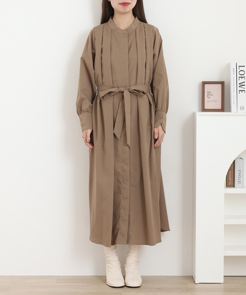 A.N.L（エーエヌエル　レーベル）の「A.N.L タックシャツコート（シャツワンピース・レディース・モカ・38）」の17枚目の写真