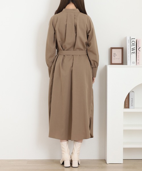 A.N.L（エーエヌエル　レーベル）の「A.N.L タックシャツコート（シャツワンピース・レディース・モカ・38）」の19枚目の写真