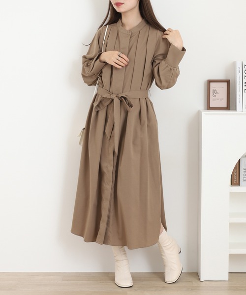 A.N.L（エーエヌエル　レーベル）の「A.N.L タックシャツコート（シャツワンピース・レディース・モカ・38）」の13枚目の写真