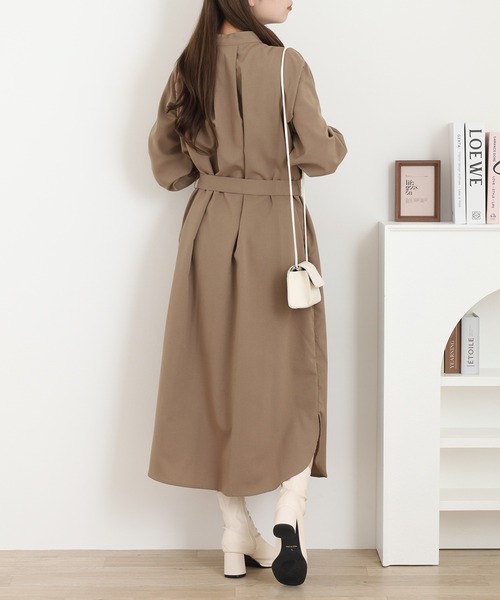 A.N.L（エーエヌエル　レーベル）の「A.N.L タックシャツコート（シャツワンピース・レディース・モカ・38）」の16枚目の写真