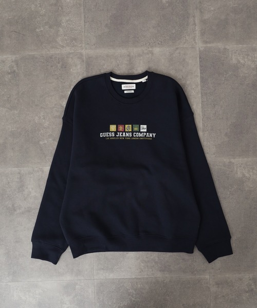 GUESS JEANS（ゲスジーンズ）の「GUESS JEANS フロントプリントスウェットシャツ（スウェット・メンズ・ブラック/ネイビー/アイボリー・M/L/S/XL）」の6枚目の写真