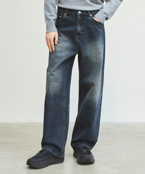 WEDNESDAY OASIS(ウェンズデーオアシス)の「ブラシウォッシュセミワイドデニム_Blue(WC25-PT01)(デニムパンツ・メンズ・ブルー・MEDIUM/LARGE)」の3枚目の写真