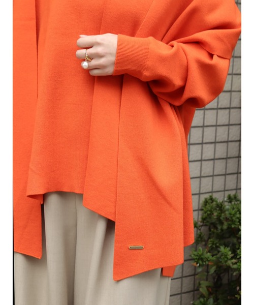 Brown&Street(ブラウンアンドストリート)の「モイストタッチストール付きニット(ニット/セーター・レディース・ブラウン/オレンジ/ブラック・FREE)」の21枚目の写真