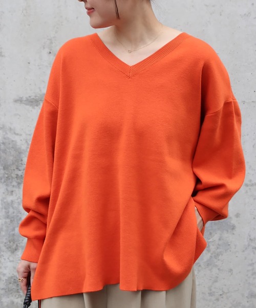 Brown&Street(ブラウンアンドストリート)の「モイストタッチストール付きニット(ニット/セーター・レディース・ブラウン/オレンジ/ブラック・FREE)」の22枚目の写真