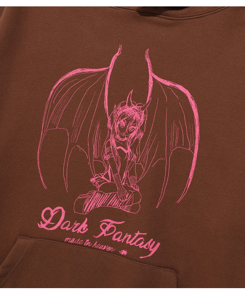 NICE GHOST CLUB(ナイスゴーストクラブ)の「DARK ANGELS HOODIE_BROWN(NG2FFUM406A)(パーカー・レディース・ブラウン・SMALL/MEDIUM/LARGE)」の4枚目の写真