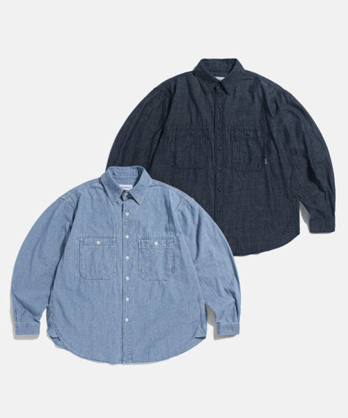 ESPIONAGE（エスピオナジ）の「Chambray Work Shirt Washed Blue（シャツ/ブラウス・レディース・その他・MEDIUM/X-LARGE/LARGE）」の3枚目の写真