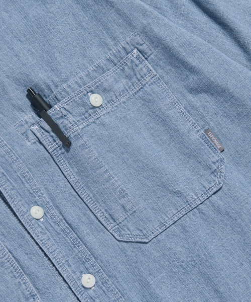 ESPIONAGE（エスピオナジ）の「Chambray Work Shirt Washed Blue（シャツ/ブラウス・レディース・その他・MEDIUM/X-LARGE/LARGE）」の6枚目の写真