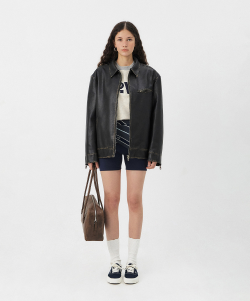 grove（グローブ）の「GROSS LEATHER JACKET（ライダースジャケット・レディース・ブラック・FREE）」の3枚目の写真