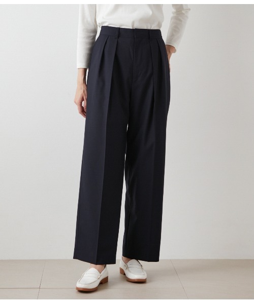 NEWYORKER(ニューヨーカー)の「TWトロピカル 2タックパンツ(その他パンツ・レディース・ネイビー・11号/9号)」の9枚目の写真