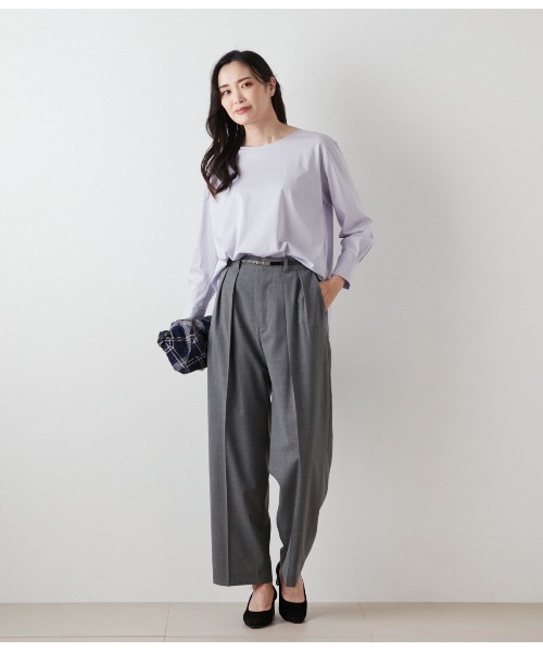 NEWYORKER(ニューヨーカー)の「TWトロピカル 2タックパンツ(その他パンツ・レディース・ネイビー・11号/9号)」の12枚目の写真