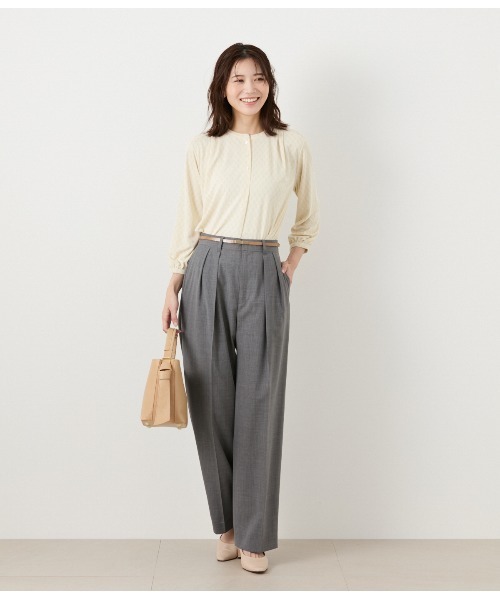 NEWYORKER(ニューヨーカー)の「TWトロピカル 2タックパンツ(その他パンツ・レディース・ネイビー・11号/9号)」の14枚目の写真