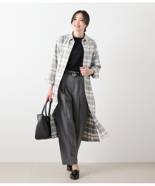 NEWYORKER(ニューヨーカー)の「TWトロピカル 2タックパンツ(その他パンツ・レディース・ネイビー・11号/9号)」の16枚目の写真