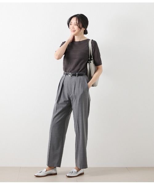 NEWYORKER(ニューヨーカー)の「TWトロピカル 2タックパンツ(その他パンツ・レディース・ネイビー・11号/9号)」の19枚目の写真