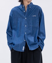 【ag】〔GERRY/ジェリー〕6.5oz ワンポイントロゴ刺繍 ボタンダウン 長袖デニムシャツ