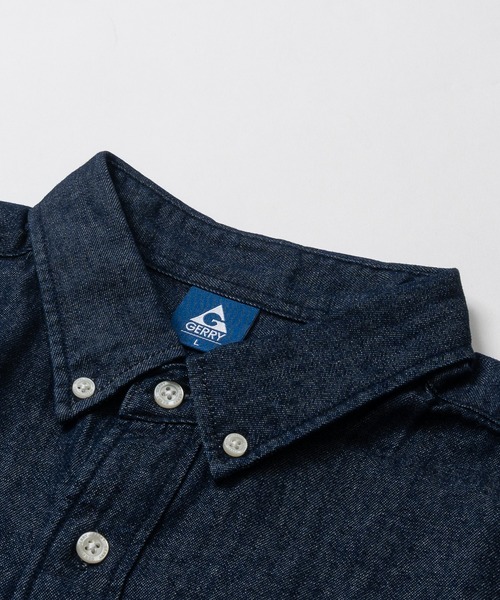 GERRY(ジェリー)の「【ag】〔GERRY/ジェリー〕6.5oz ワンポイントロゴ刺繍 ボタンダウン 長袖デニムシャツ(シャツ/ブラウス・メンズ・ブラック系/ブラック/ブルー・MEDIUM/LARGE)」の22枚目の写真