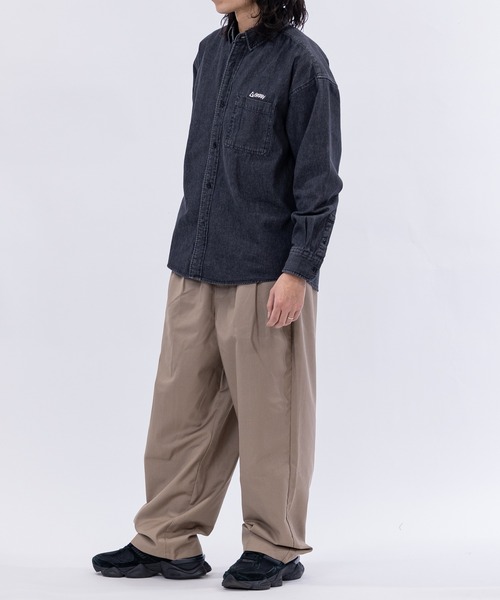 GERRY(ジェリー)の「【ag】〔GERRY/ジェリー〕6.5oz ワンポイントロゴ刺繍 ボタンダウン 長袖デニムシャツ(シャツ/ブラウス・メンズ・ブラック系/ブラック/ブルー・MEDIUM/LARGE)」の8枚目の写真