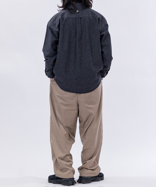 GERRY(ジェリー)の「【ag】〔GERRY/ジェリー〕6.5oz ワンポイントロゴ刺繍 ボタンダウン 長袖デニムシャツ(シャツ/ブラウス・メンズ・ブラック系/ブラック/ブルー・MEDIUM/LARGE)」の9枚目の写真