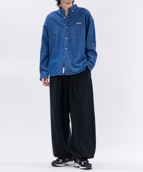 GERRY(ジェリー)の「【ag】〔GERRY/ジェリー〕6.5oz ワンポイントロゴ刺繍 ボタンダウン 長袖デニムシャツ(シャツ/ブラウス・メンズ・ブラック系/ブラック/ブルー・MEDIUM/LARGE)」の19枚目の写真