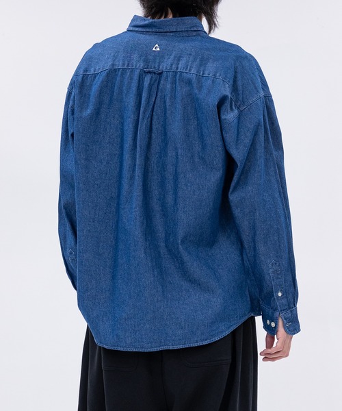 GERRY(ジェリー)の「【ag】〔GERRY/ジェリー〕6.5oz ワンポイントロゴ刺繍 ボタンダウン 長袖デニムシャツ(シャツ/ブラウス・メンズ・ブラック系/ブラック/ブルー・MEDIUM/LARGE)」の18枚目の写真