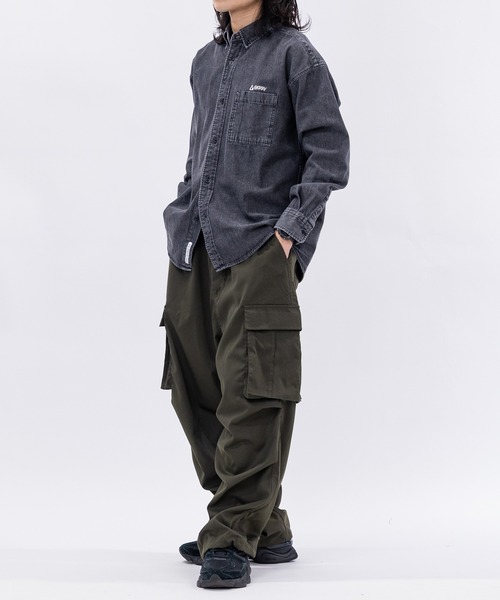 GERRY(ジェリー)の「【ag】〔GERRY/ジェリー〕6.5oz ワンポイントロゴ刺繍 ボタンダウン 長袖デニムシャツ(シャツ/ブラウス・メンズ・ブラック系/ブラック/ブルー・MEDIUM/LARGE)」の14枚目の写真
