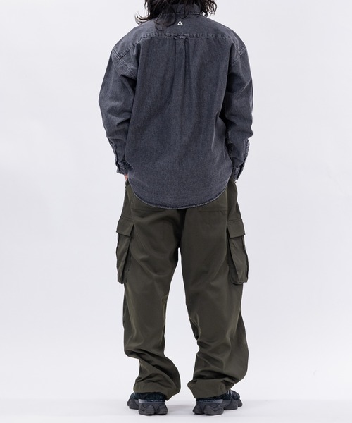 GERRY(ジェリー)の「【ag】〔GERRY/ジェリー〕6.5oz ワンポイントロゴ刺繍 ボタンダウン 長袖デニムシャツ(シャツ/ブラウス・メンズ・ブラック系/ブラック/ブルー・MEDIUM/LARGE)」の15枚目の写真