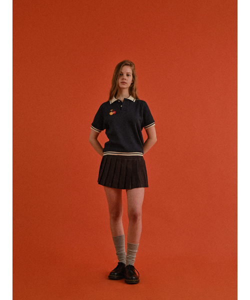 SUNDAY FRUIT MARKET(サンデーフルーツマーケット)の「W) CHERRY WAFFLE COLLAR TEE NAVY(ポロシャツ・レディース・その他・SMALL/MEDIUM)」の7枚目の写真