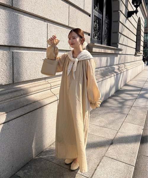 OLUN（オルン）の「stripe onepiece/ストライプワンピース（ワンピース