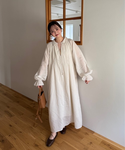 OLUN（オルン）の「stripe onepiece/ストライプワンピース（ワンピース