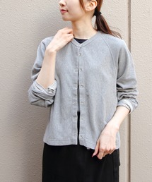 THE SHINZONE グレー カーディガン Shinzone シンゾーン >ウール混 ロングスリーブ リブ ニット