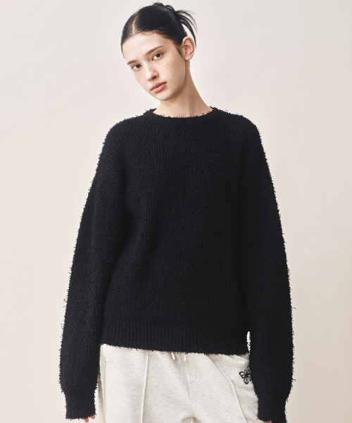 NICK&NICOLE(ニックアンドニコール)の「SOFT BOUCLE LS SWEATER_BLACK(ニット/セーター・レディース・その他・FREE)」の2枚目の写真