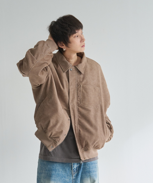eastserviceshop(イーストサービスショップ)の「ヴィンテージコーデュロイMA-1ジャンパー - モカベージュ(ブルゾン・レディース・ダークブラウン・SMALL/MEDIUM/LARGE)」の2枚目の写真