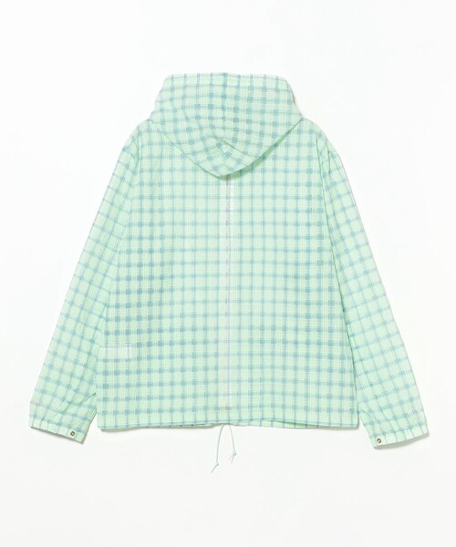 BEAMS PLUS(ビームスプラス)の「Swing Jacket Hoodie Nylon Airy Plaid(ナイロンジャケット・メンズ・オレンジ/ピンク/サックスブルー/ミント・X-LARGE/LARGE/MEDIUM/SMALL)」の16枚目の写真