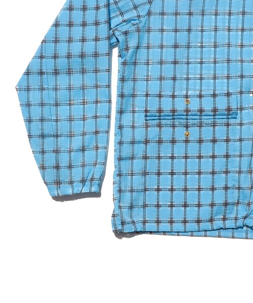 BEAMS PLUS(ビームスプラス)の「Swing Jacket Hoodie Nylon Airy Plaid(ナイロンジャケット・メンズ・オレンジ/ピンク/サックスブルー/ミント・X-LARGE/LARGE/MEDIUM/SMALL)」の20枚目の写真