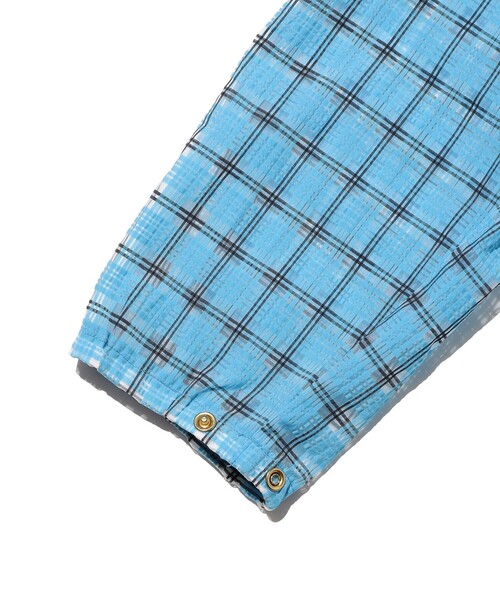 BEAMS PLUS(ビームスプラス)の「Swing Jacket Hoodie Nylon Airy Plaid(ナイロンジャケット・メンズ・オレンジ/ピンク/サックスブルー/ミント・X-LARGE/LARGE/MEDIUM/SMALL)」の10枚目の写真