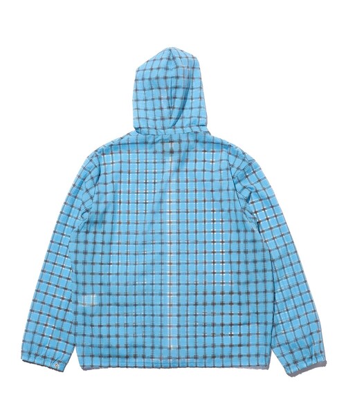 BEAMS PLUS(ビームスプラス)の「Swing Jacket Hoodie Nylon Airy Plaid(ナイロンジャケット・メンズ・オレンジ/ピンク/サックスブルー/ミント・X-LARGE/LARGE/MEDIUM/SMALL)」の11枚目の写真