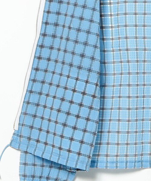 BEAMS PLUS(ビームスプラス)の「Swing Jacket Hoodie Nylon Airy Plaid(ナイロンジャケット・メンズ・オレンジ/ピンク/サックスブルー/ミント・X-LARGE/LARGE/MEDIUM/SMALL)」の5枚目の写真