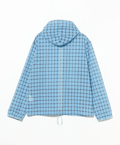 BEAMS PLUS(ビームスプラス)の「Swing Jacket Hoodie Nylon Airy Plaid(ナイロンジャケット・メンズ・オレンジ/ピンク/サックスブルー/ミント・X-LARGE/LARGE/MEDIUM/SMALL)」の6枚目の写真