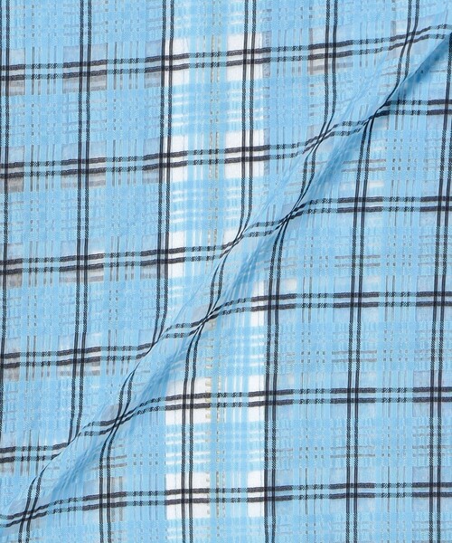 BEAMS PLUS(ビームスプラス)の「Swing Jacket Hoodie Nylon Airy Plaid(ナイロンジャケット・メンズ・オレンジ/ピンク/サックスブルー/ミント・X-LARGE/LARGE/MEDIUM/SMALL)」の7枚目の写真
