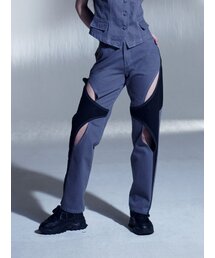 DILETTANTISME（ディレッタンティズム）の「グレーのカットアウトデニムパンツ（デニムパンツ）」