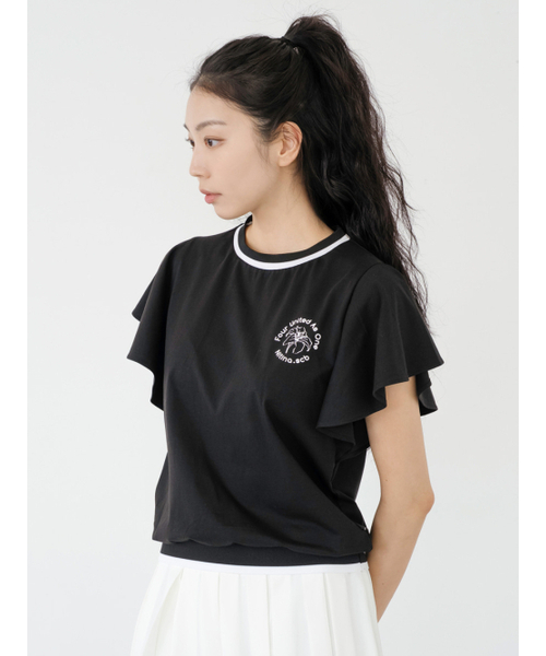 NITINA(ニティナ)の「フレアスリーブレスBK(Tシャツ/カットソー・レディース・ブラック・SMALL/MEDIUM)」の2枚目の写真
