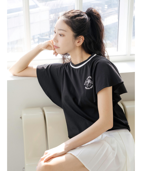 NITINA(ニティナ)の「フレアスリーブレスBK(Tシャツ/カットソー・レディース・ブラック・SMALL/MEDIUM)」の4枚目の写真