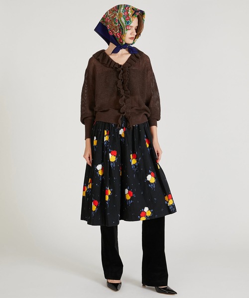 crinkle crinkle crinkle（クリンクルクリンクルクリンクル）の「【crinkle crinkle crinkle】raffule frill cardigan/ラッフルフリルカーディガン（カーディガン/ボレロ・レディース・ブラウン・FREE）」の10枚目の写真