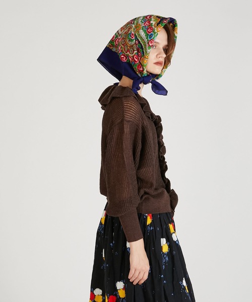 crinkle crinkle crinkle（クリンクルクリンクルクリンクル）の「【crinkle crinkle crinkle】raffule frill cardigan/ラッフルフリルカーディガン（カーディガン/ボレロ・レディース・ブラウン・FREE）」の3枚目の写真