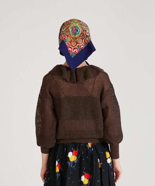 crinkle crinkle crinkle（クリンクルクリンクルクリンクル）の「【crinkle crinkle crinkle】raffule frill cardigan/ラッフルフリルカーディガン（カーディガン/ボレロ・レディース・ブラウン・FREE）」の4枚目の写真