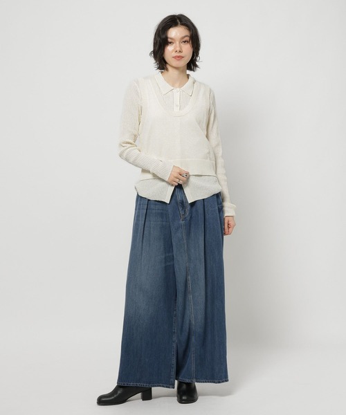 niko and...（ニコアンド）の「ニットタンク&カーディガンレイヤーセット（カーディガン/ボレロ・レディース・ネイビー/ブルー/アイボリー・FREE）」の10枚目の写真